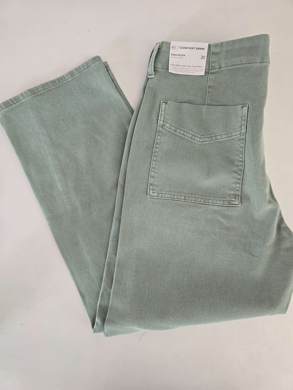 AG Jeans Analeigh Mid-Rise Utility Pants Sage Green 30